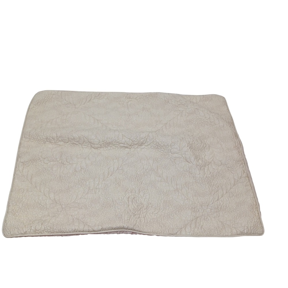 Donna Sharp Standard Pillow Shams Pair Cream Quilted Cabincore Cottage Farmhouse
